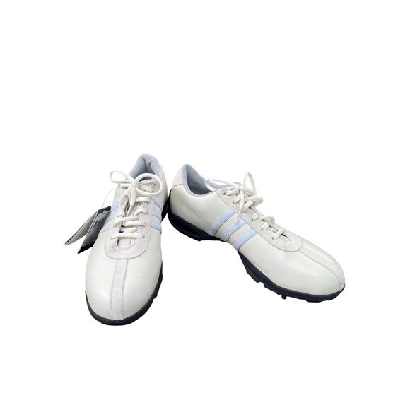 Adidas Driver Isabelle womans beige Leather golf sneakers Size 9 SKU 8791 - Picture 1 of 16